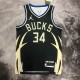 NBA Men 2023 Milwaukee Bucks Black with Jordan Logo #34 ANTETOKOUNMPO Jersey High Quality Name and Number Print