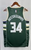 NBA Men 2023 Milwaukee Bucks Green #34 ANTETOKOUNMPO Jersey High Quality Name and Number Print