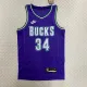 NBA Men 2023 Milwaukee Bucks Purple #34 ANTETOKOUNMPO Jersey High Quality Name and Number Print