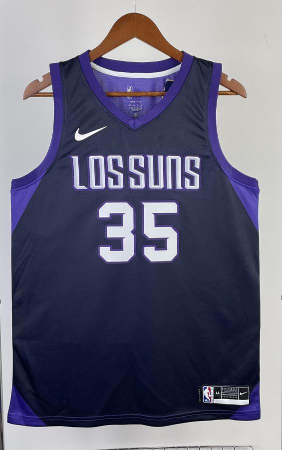 NBA Men 2018 Phoenix Suns Purple #35 DURANT Jersey High Quality Name and Number Print