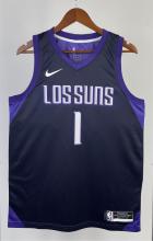 NBA Men 2018 Phoenix Suns Purple #1 BOOKER Jersey High Quality Name and Number Print