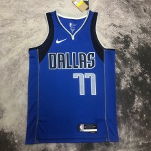 NBA Men 2023 Dallas Mavericks Blue #77 DONCIC Jersey High Quality Name and Number Print