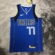 NBA Men 2023 Dallas Mavericks Blue #77 DONCIC Jersey High Quality Name and Number Print