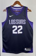 NBA Men 2018 Phoenix Suns Purple #22 AYTON Jersey High Quality Name and Number Print