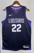 NBA Men 2018 Phoenix Suns Purple #22 AYTON Jersey High Quality Name and Number Print