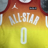 NBA Season 2023 All Stars Portland Trail Blazers Yellow #0 LILLARD Jersey High Quality Name and Number Print