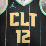 NBA Men 2023 Charlotte Hornets Black #12 OUBRE JR. Jersey High Quality Name and Number Print