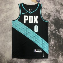 NBA Season 2023 Portland Trail Blazers Black #0 LILLARD Jersey High Quality Name and Number Print
