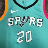 NBA Men 2023 San Antonio Spurs Blue #20 GINOBILI Jersey High Quality Name and Number Print