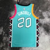 NBA Men 2023 San Antonio Spurs Blue #20 GINOBILI Jersey High Quality Name and Number Print