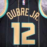 NBA Men 2023 Charlotte Hornets Black #12 OUBRE JR. Jersey High Quality Name and Number Print