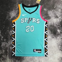 NBA Men 2023 San Antonio Spurs Blue #20 GINOBILI Jersey High Quality Name and Number Print