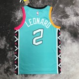 NBA Men 2023 San Antonio Spurs Blue #2 LEONAR Jersey High Quality Name and Number Print