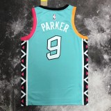 NBA Men 2023 San Antonio Spurs Blue #9 PARKER Jersey High Quality Name and Number Print