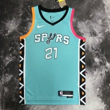NBA Men 2023 San Antonio Spurs Blue #21 DUNCAN Jersey High Quality Name and Number Print