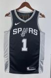 NBA Men San Antonio Spurs Black #1 WEMBANYAMA Jersey High Quality Name and Number Print