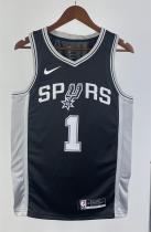 NBA Men San Antonio Spurs Black #1 WEMBANYAMA Jersey High Quality Name and Number Print