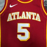 NBA Men Atlanta Hawks Red #5 MURRAY Jersey High Quality Name and Number Print