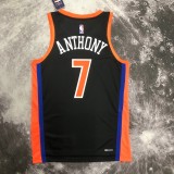 NBA Men 2023 New York Knicks Black #7 ANTHONY Jersey High Quality Name and Number Print