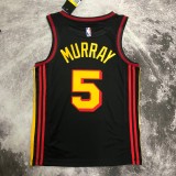 NBA Men Atlanta Hawks Black with Jordan Logo #5 MURRAY Jersey High Quality Name and Number Print