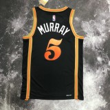 NBA Men 2023 Atlanta Hawks Black #5 MURRAY Jersey High Quality Name and Number Print