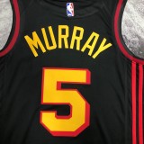 NBA Men Atlanta Hawks Black with Jordan Logo #5 MURRAY Jersey High Quality Name and Number Print