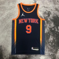 NBA Men 2023 New York Knicks Dark Blue with Jordan Logo #9 BARRETT Jersey High Quality Name and Number Print