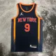NBA Men 2023 New York Knicks Dark Blue with Jordan Logo #9 BARRETT Jersey High Quality Name and Number Print