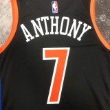 NBA Men 2023 New York Knicks Black #7 ANTHONY Jersey High Quality Name and Number Print