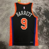 NBA Men 2023 New York Knicks Black #9 BARRETT Jersey High Quality Name and Number Print