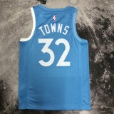 NBA Men Minnesota Timberwolves Sky Blue #32 TOWNS Jersey High Quality Name and Number Print