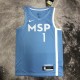 NBA Men Minnesota Timberwolves Sky Blue #1 EDWARDS Jersey High Quality Name and Number Print