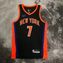 NBA Men 2023 New York Knicks Black #7 ANTHONY Jersey High Quality Name and Number Print