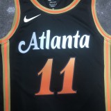 NBA Men 2023 Atlanta Hawks Black #11 YOUNG Jersey High Quality Name and Number Print