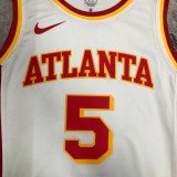 NBA Men Atlanta Hawks White #5 MURRAY Jersey High Quality Name and Number Print