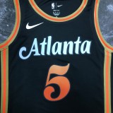 NBA Men 2023 Atlanta Hawks Black #5 MURRAY Jersey High Quality Name and Number Print