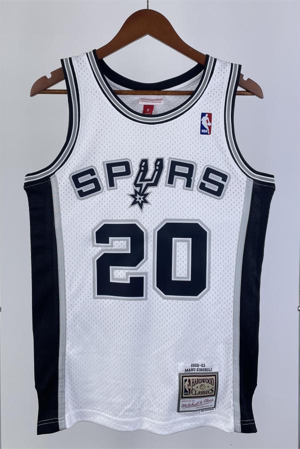 NBA Men 02-03 San Antonio Spurs White #20 GINOBILI Classics Swingman Jersey
