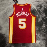 NBA Men Atlanta Hawks Red #5 MURRAY Jersey High Quality Name and Number Print