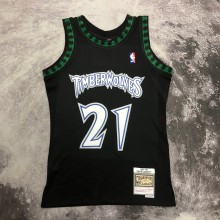 NBA Men 97-98 Minnesota Timberwolves Black #0 GARNETT Classics Swingman Jersey