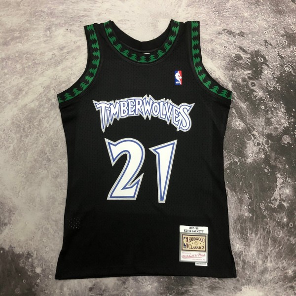 NBA Men 97-98 Minnesota Timberwolves Black #0 GARNETT Classics Swingman Jersey