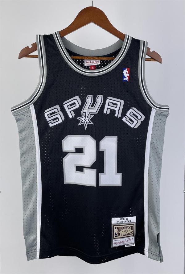 NBA Men 98-99 San Antonio Spurs Black #21 DUNCAN Classics Swingman Jersey