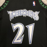 NBA Men 97-98 Minnesota Timberwolves Black #0 GARNETT Classics Swingman Jersey