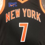 NBA Men 2023 New York Knicks Black #7 ANTHONY Jersey High Quality Name and Number Print