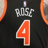 NBA Men 2023 New York Knicks Black #4 ROSE Jersey High Quality Name and Number Print