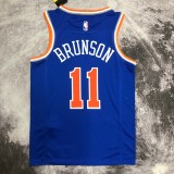 NBA Men New York Knicks Blue #11 BRUNSON Jersey High Quality Name and Number Print