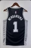 NBA Men San Antonio Spurs Black #1 WEMBANYAMA Jersey High Quality Name and Number Print