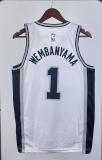 NBA Men San Antonio Spurs White #1 WEMBANYAMA Jersey High Quality Name and Number Print