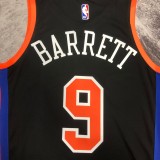 NBA Men 2023 New York Knicks Black #9 BARRETT Jersey High Quality Name and Number Print