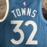 NBA Men Minnesota Timberwolves Sky Blue #32 TOWNS Jersey High Quality Name and Number Print