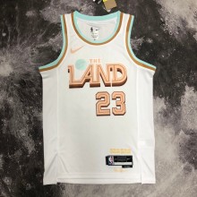 NBA Season 2023 Men Cleveland Cavaliers White #23 JAMES Jersey High Quality Name and Number Print